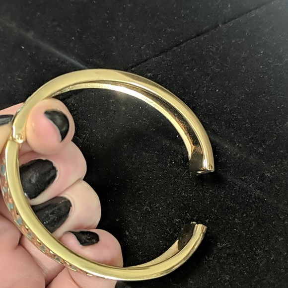 Gold & Turquoise colored Enamel Bracelet - Picture 5 of 5